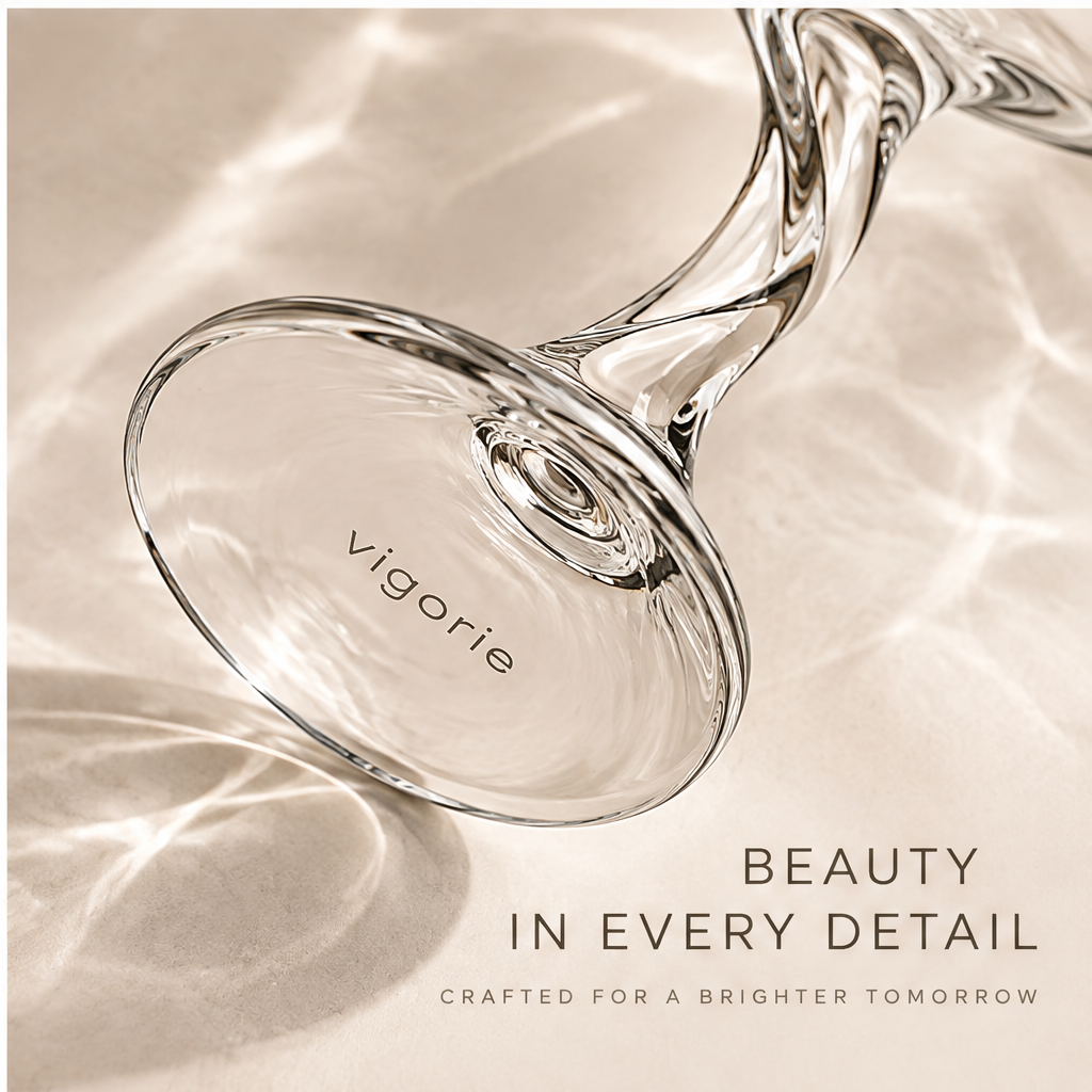 š°VIGORIE⢠Crystal Champagne Coupe Glasses with Twisted Stem