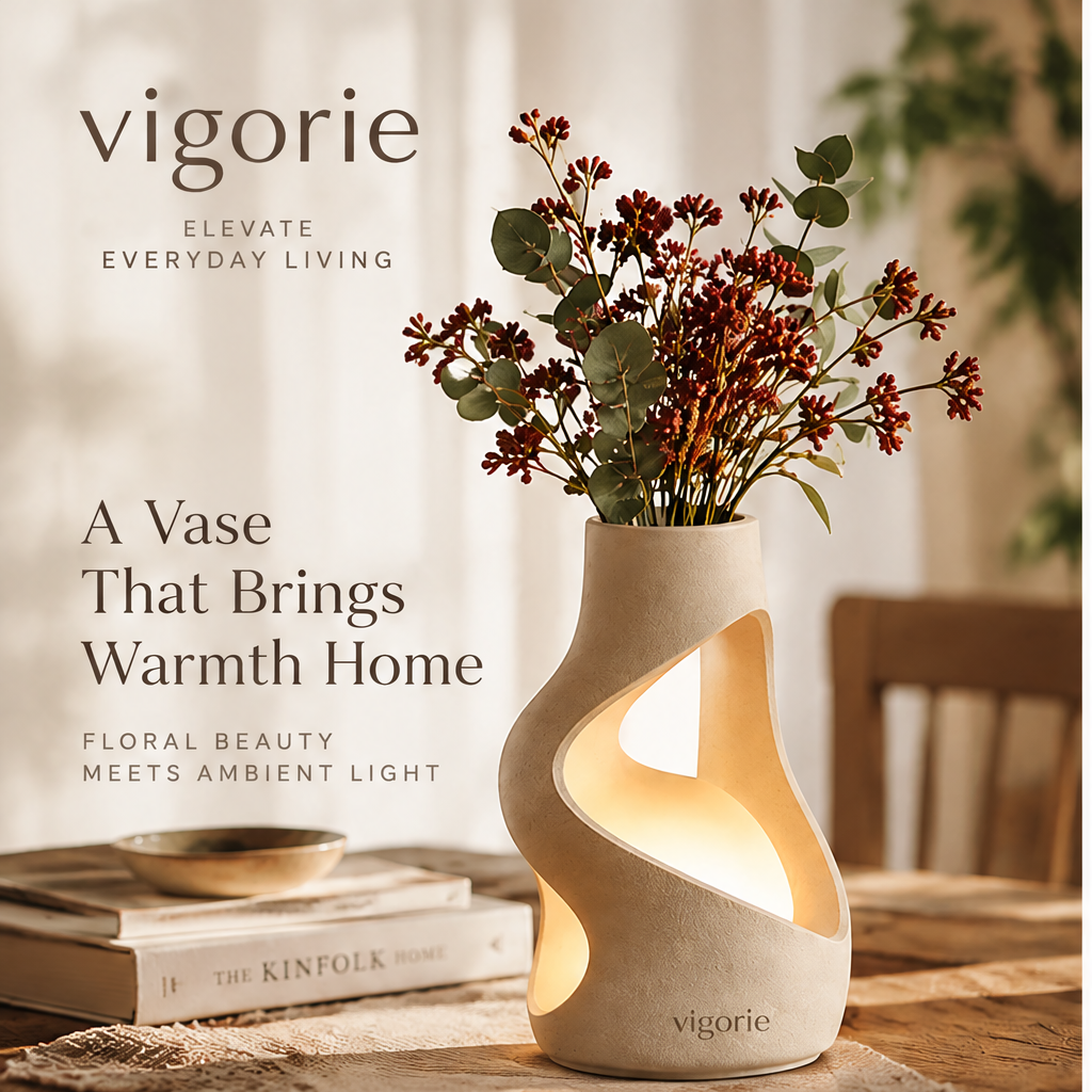💡VIGORIE™ 2-in-1 Ceramic LED Light Vase & Flower Holder