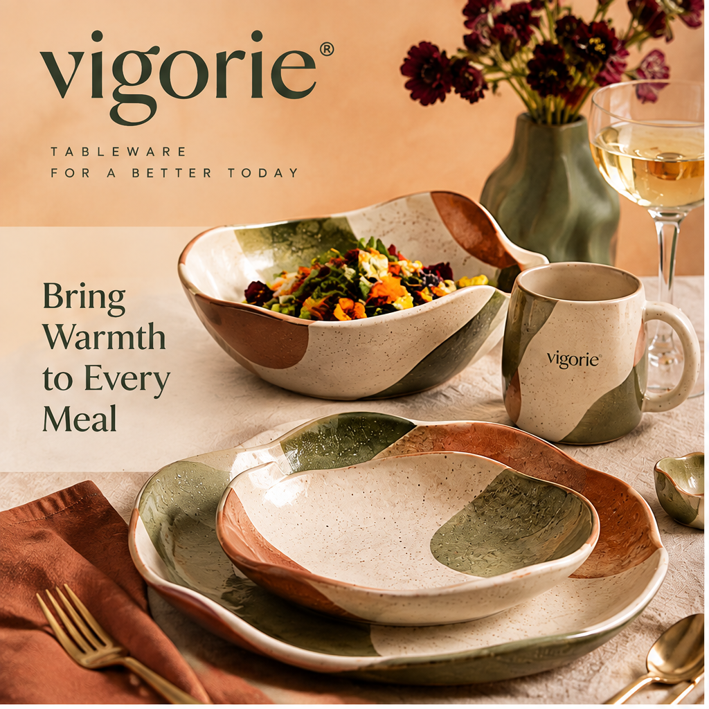 🍳VIGORIE™ Handcrafted Reactive Glaze Stoneware Dinnerware Set