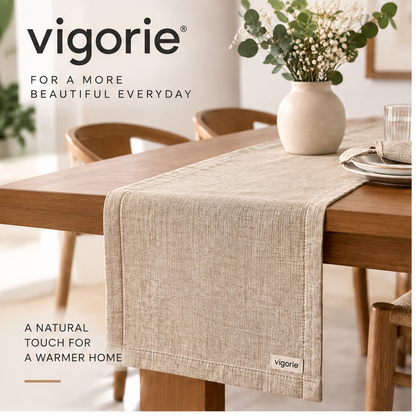 🧪VIGORIE™ Premium Linen Blend Table Runner