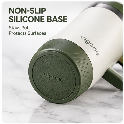 🤲VIGORIE™ Insulated Travel Mug with Handle & 2-in-1 Lid