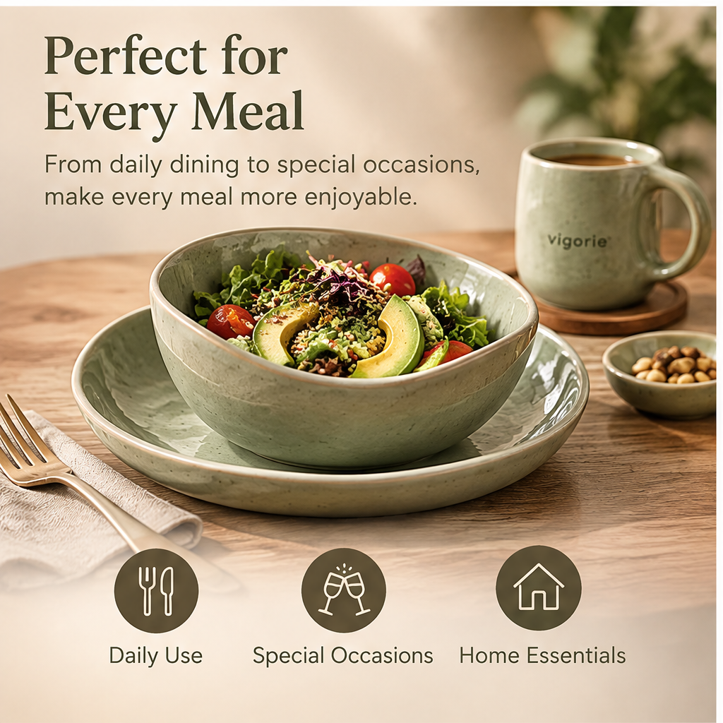🌈VIGORIE™ Nature-Inspired Stoneware Dinnerware Set
