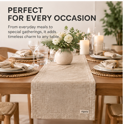 🧪VIGORIE™ Premium Linen Blend Table Runner