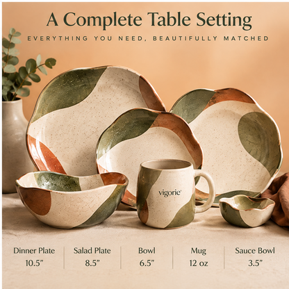 🍳VIGORIE™ Handcrafted Reactive Glaze Stoneware Dinnerware Set