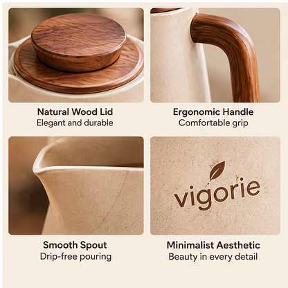🎹VIGORIE™ Insulated Thermal Carafe with Natural Wood Lid