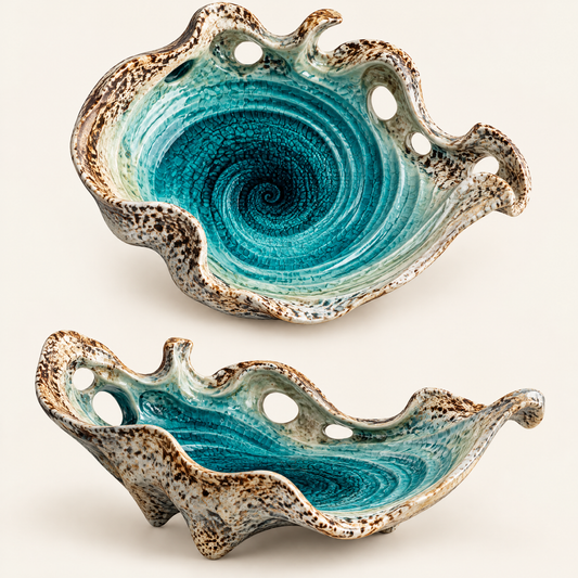 🚀VIGORIE™ Ocean Swirl Handcrafted Ceramic Decorative Bowl