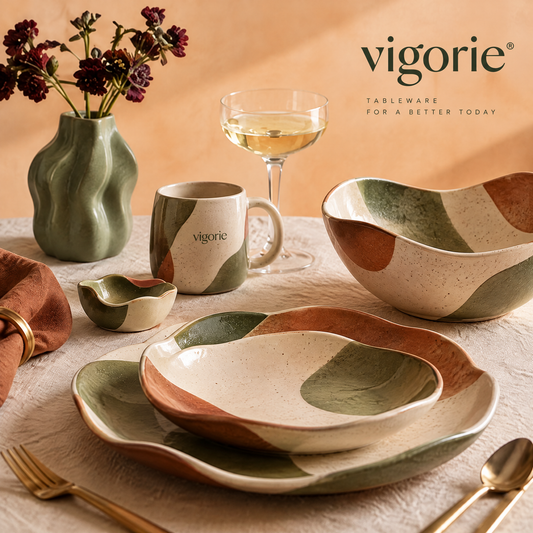 🍳VIGORIE™ Handcrafted Reactive Glaze Stoneware Dinnerware Set