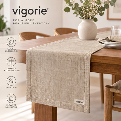 🧪VIGORIE™ Premium Linen Blend Table Runner