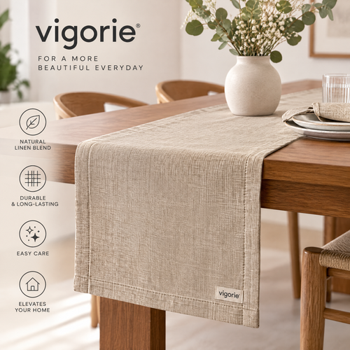🧪VIGORIE™ Premium Linen Blend Table Runner