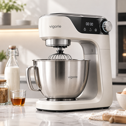 🛡️VIGORIE™ 1000W 5L Stand Mixer with 8-Speed Control